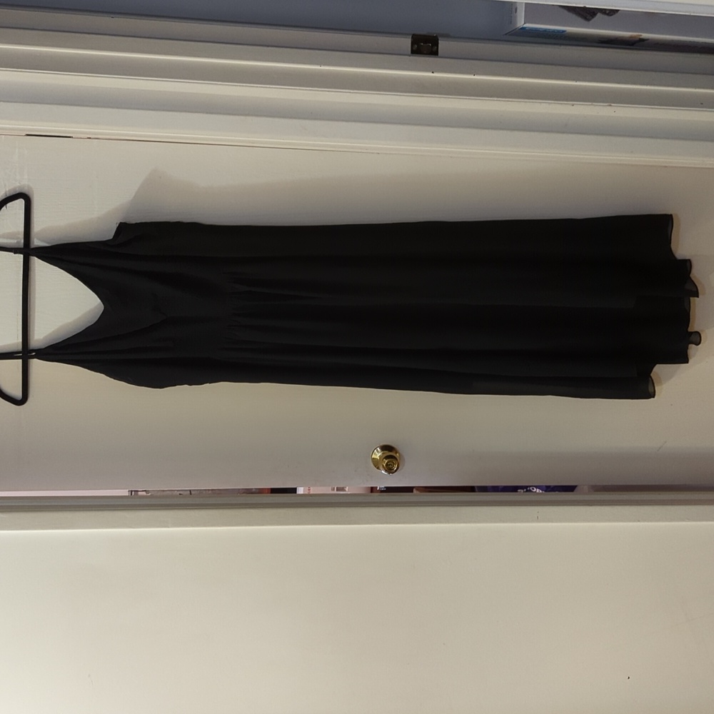 City Chic Smocked Waist Black Chiffon Maxi Dress